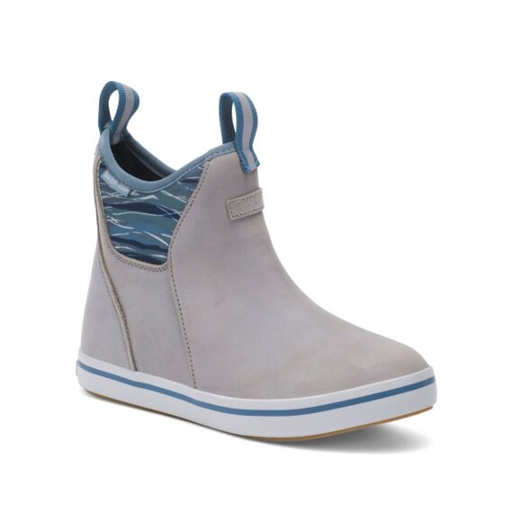 XTRATUF Grey Leather Ankle Deck Boots - Picture 1 of 2
